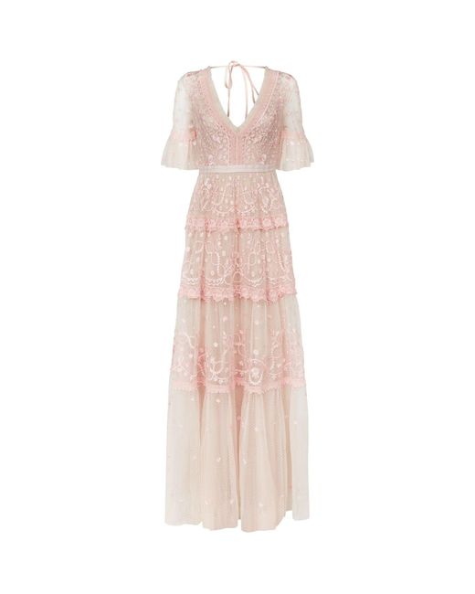 Needle & Thread Pink Midsummer Lace Gown
