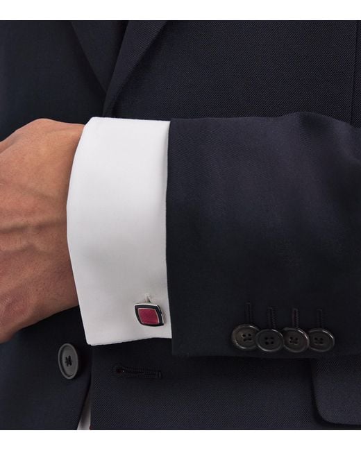 Deakin & Francis Red Sterling And Enamel Cufflinks for men