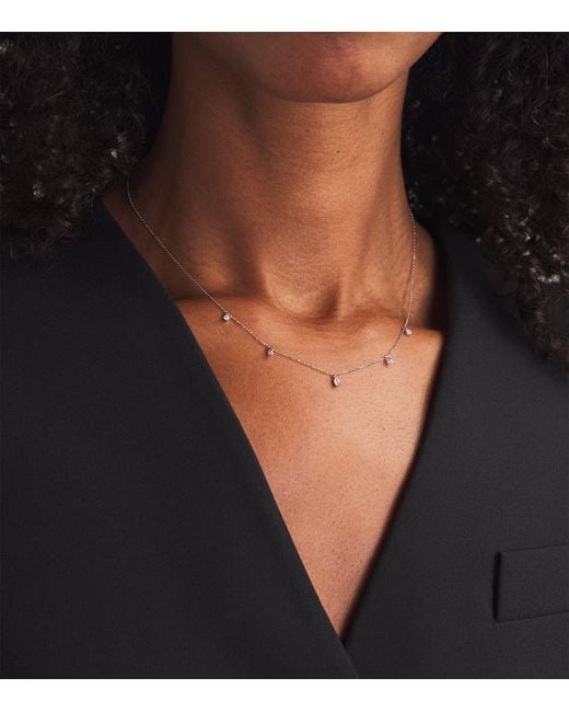 Astrid & Miyu White And Diamond Pear Charm Necklace