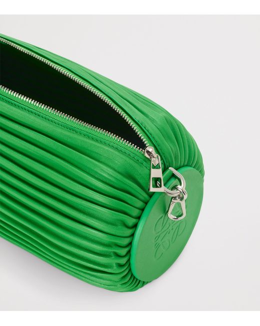 Loewe Green Lambskin Bracelet Pouch Shoulder Bag