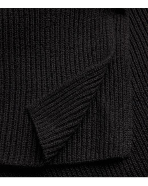 Iris Von Arnim Black Cashmere High-Waist Asina Midi Skirt