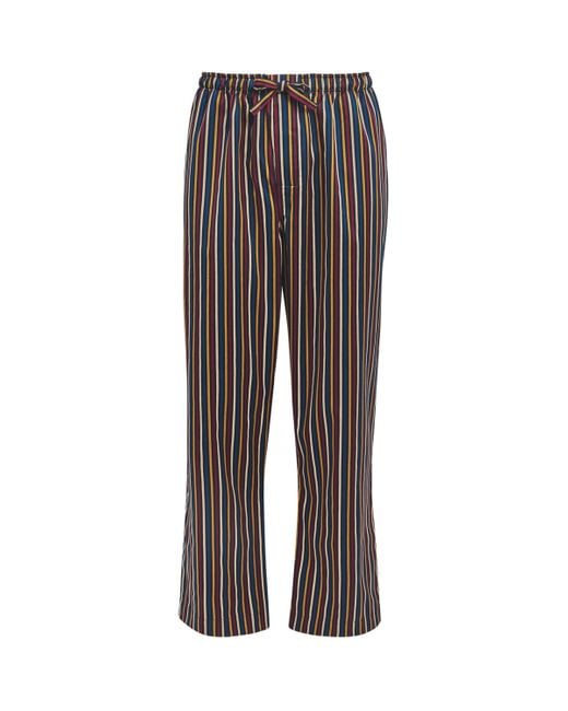 Derek Rose Brown Striped Wellington Pyjama Bottoms for men