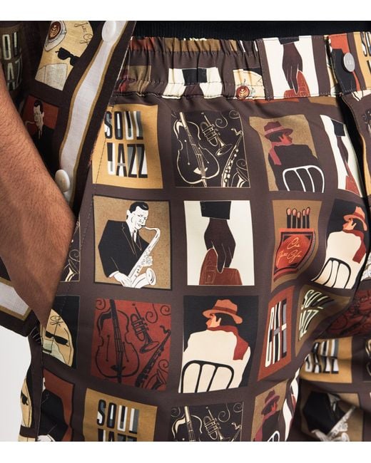 CHE Brown Printed Wilson Swim Shorts for men