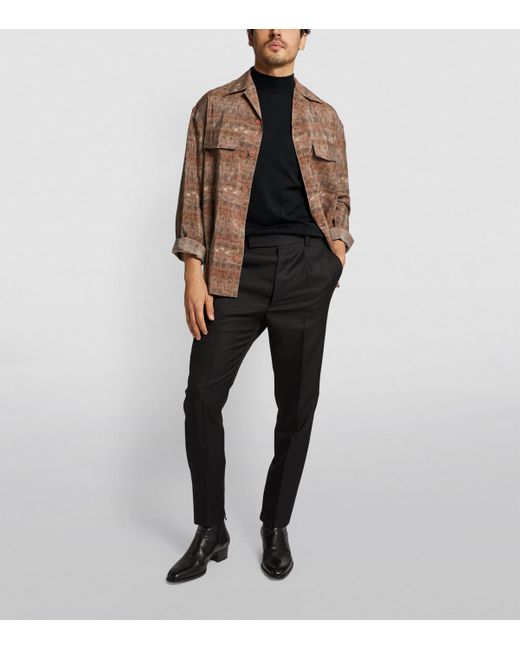 John Smedley Blue Merino Wool Harcourt Sweater for men