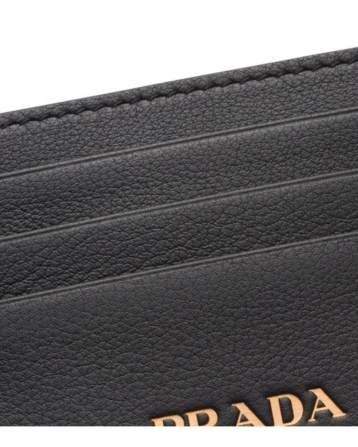 Prada Black Calf Leather Card Holder