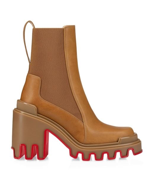 Christian Louboutin Brown Marchacroche Dune Leather Heeled Boots 85