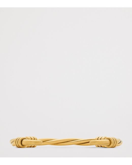 Saint Laurent Metallic Twisted Thread Open Cuff Bracelet