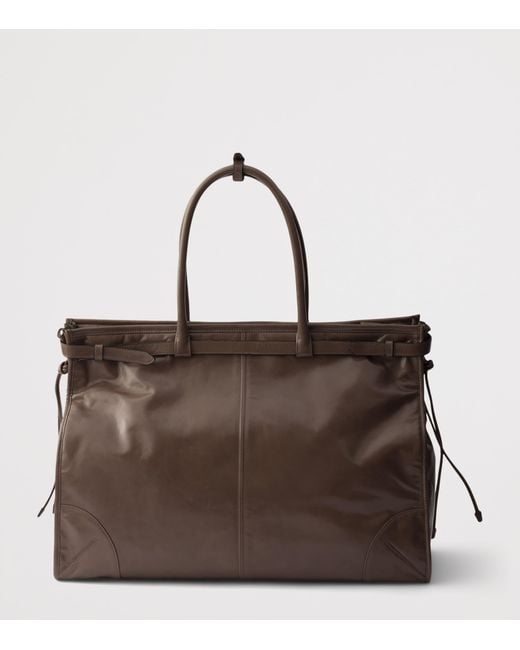 Prada Brown Calfskin Bonnie Tote Bag for men