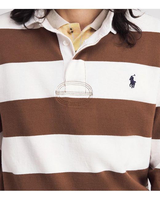 Polo Ralph Lauren Brown Cotton Stripe Rugby Shirt for men