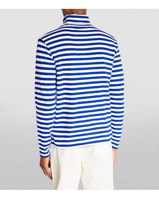 Polo Ralph Lauren Blue Cotton Striped Rollneck T-shirt for men