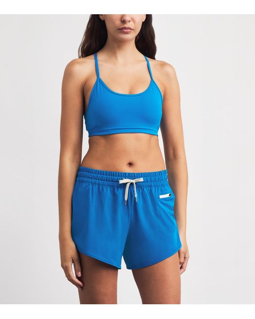 vuori Blue Stretch-Knit Allthefeels Sports Bra