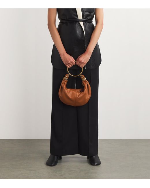 Chloé Brown Small Leather Bracelet Shoulder Bag