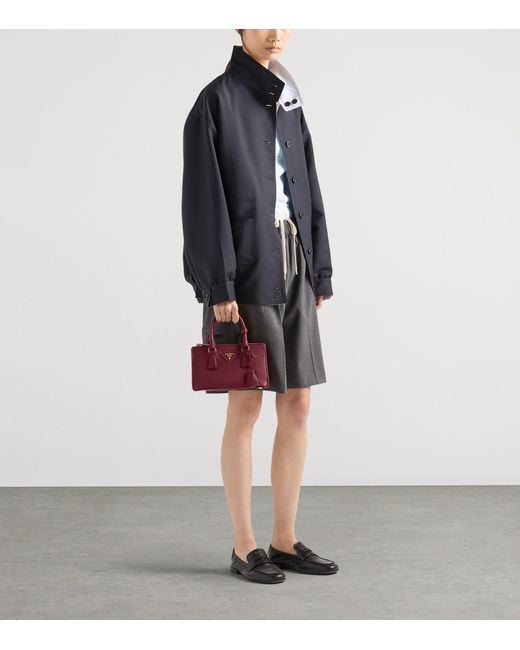 Prada Red Mini Saffiano Leather Galleria Top-Handle Bag