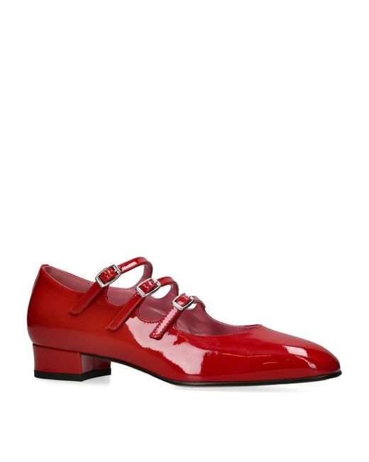 CAREL PARIS Red Leather Ariana Mary Janes 20