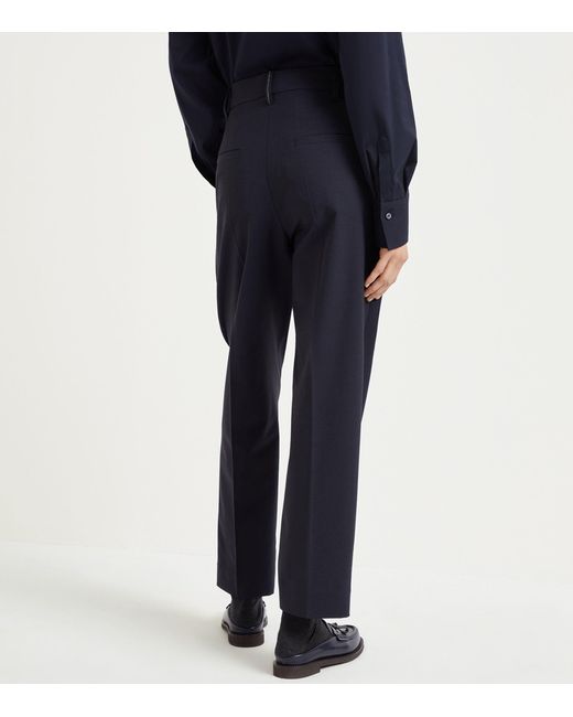 Brunello Cucinelli Blue Tropical Wool Trousers