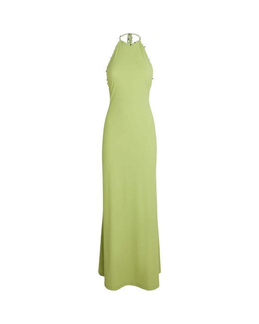 Christopher Esber Green Embellished Beach Quartz Maxi Dress