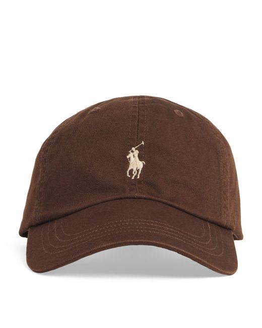 Polo Ralph Lauren Brown Cotton Polo Pony Baseball Cap for men