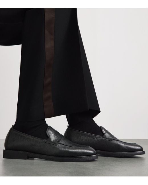 Officine Creative Black Leather Opera Flexi Loafers for men