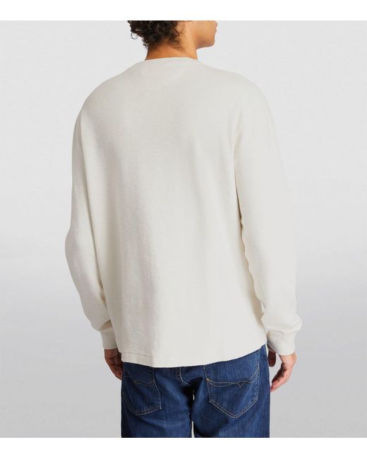Polo Ralph Lauren White Cotton Henley V-neck T-shirt for men
