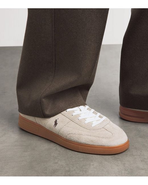 Polo Ralph Lauren White Suede Bedford Sneakers for men