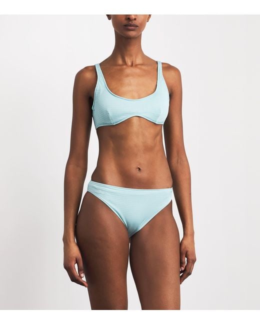 Wolford Blue Textured Underwired Bikini Top