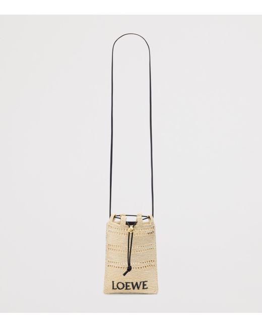 Loewe Natural X Paula's Ibiza Raffia Drawstring Pocket Bag