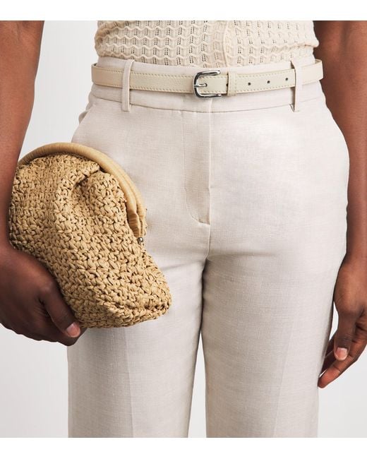 Eleventy White Leather Belt