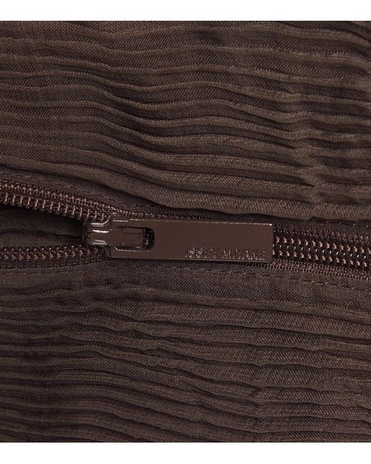 Issey Miyake Brown Chiffon Twist 1 Pleats Zip Cardigan