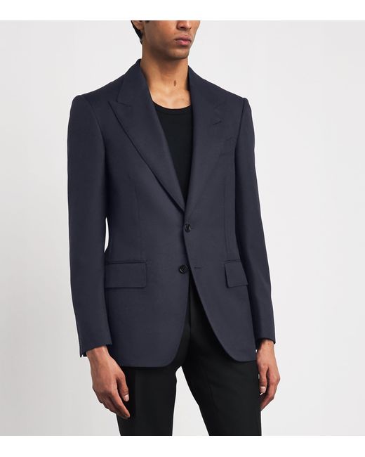 Tom Ford Blue Wool-Mohair-Silk Shelton Blazer for men
