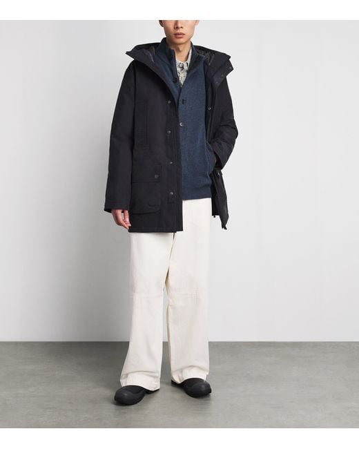 Barbour Blue Wool Patch Zip-Through Cardigan for men