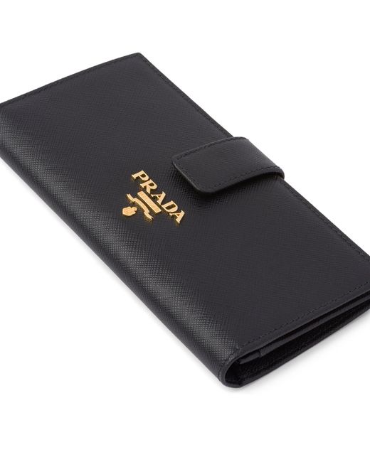 Prada Black Large Saffiano Leather Bifold Wallet