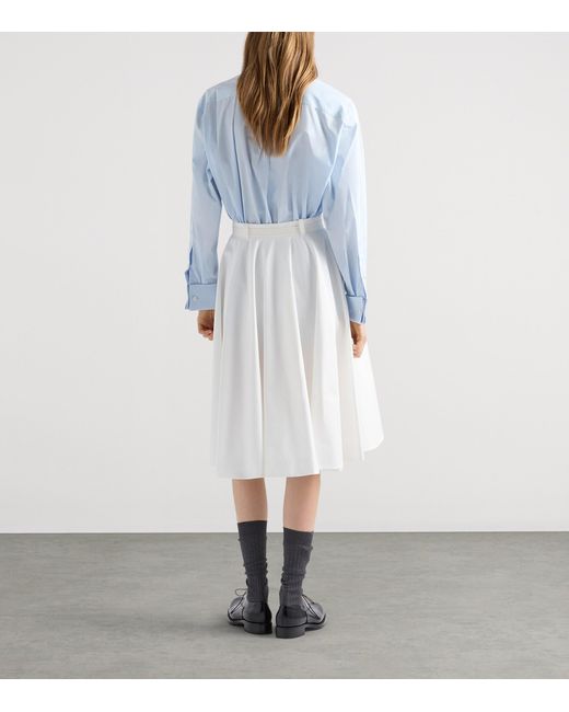 Prada White Chino Zip-Up Midi Skirt