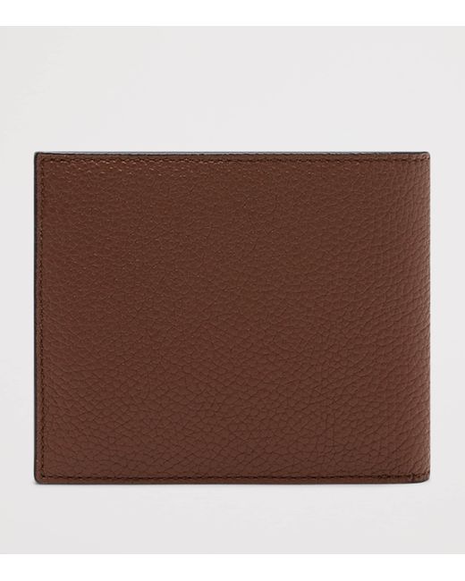 Tom Ford Brown Leather T-Line Classic Bifold Wallet for men