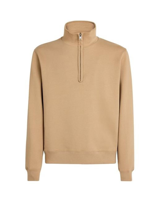 Sandro Natural Cotton Half-Zip Sweatshirt for men