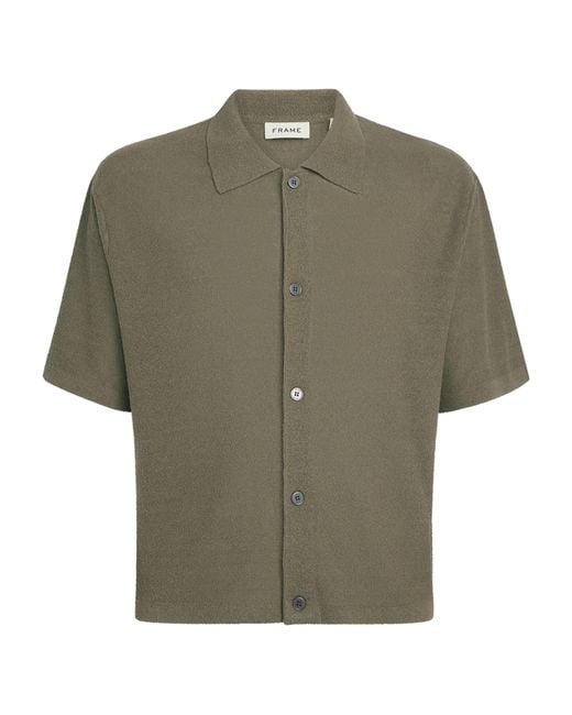 FRAME Green Silk-Linen-Blend Overshirt for men