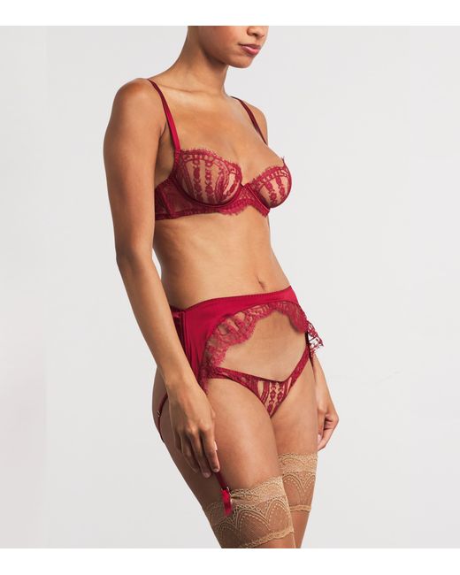 Coco De Mer Pink Lace Renata Suspenders