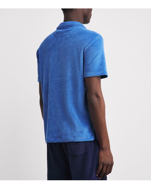Polo Ralph Lauren Blue Terry Cotton Short-Sleeve Shirt for men