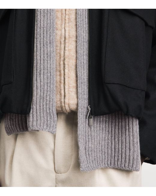 Johnstons Gray Cashmere Lovat Ribbed Scarf for men