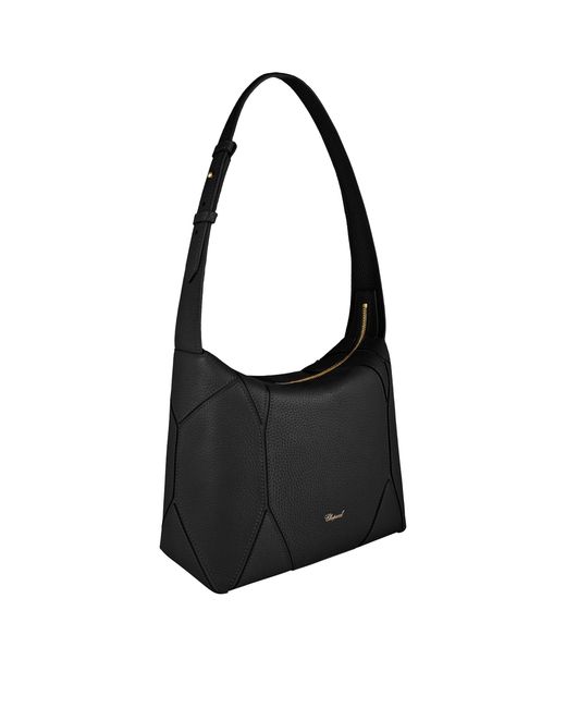 Chopard Black Grained Calfskin Diamond Shoulder Bag