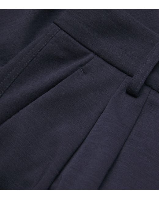 Max Mara Blue Wool Jersey Palazzo Trousers