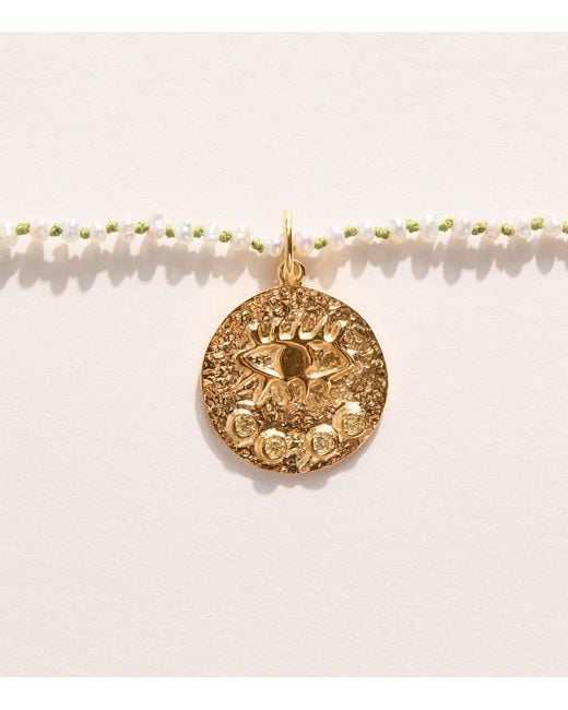 Hermina Athens Natural Freshwater Pearl Eye Pendant Necklace