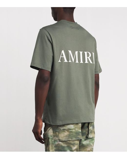 Amiri Green Mini Logo Print Short Sleeve T-Shirt for men