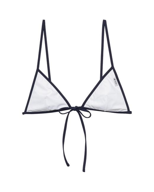 Prada White Jersey Triangle Bikini Top