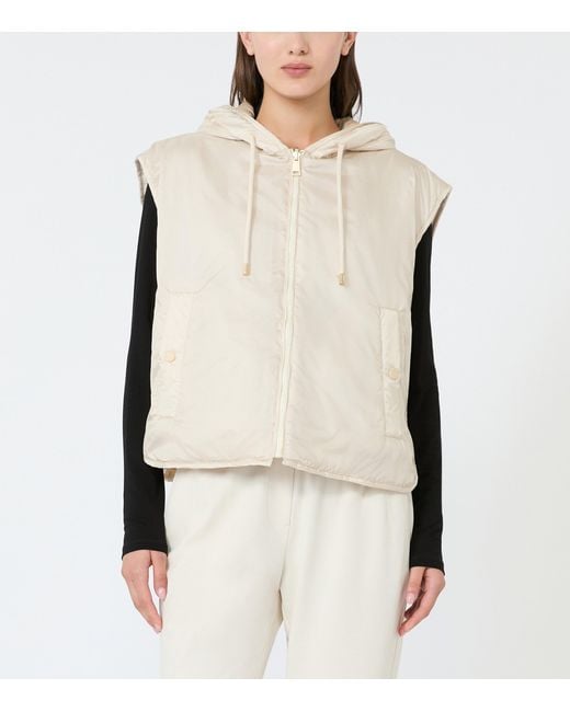 Weekend by Maxmara Natural Reversible Hooded Puffer Gilet