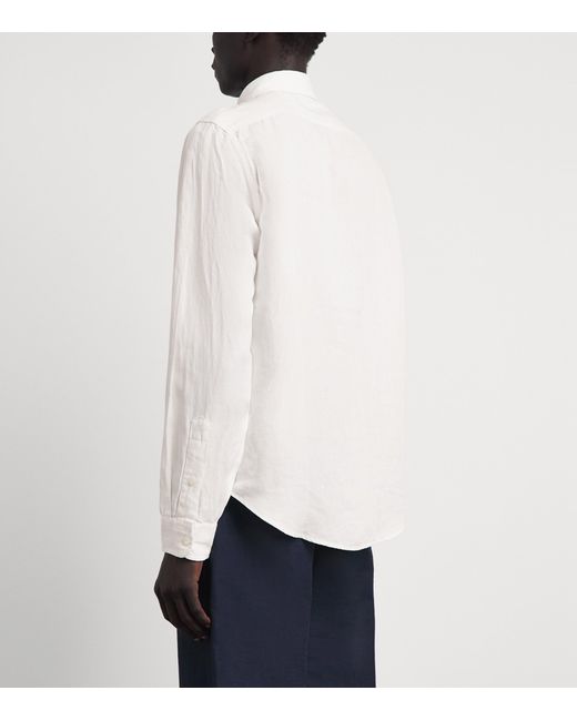 Polo Ralph Lauren White Linen-Silk Classic Fit Shirt for men
