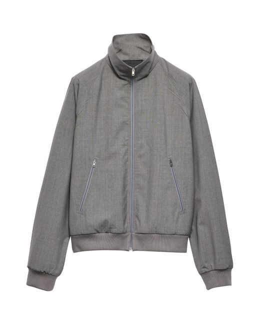 Prada Gray Wool Triangle Jacket for men