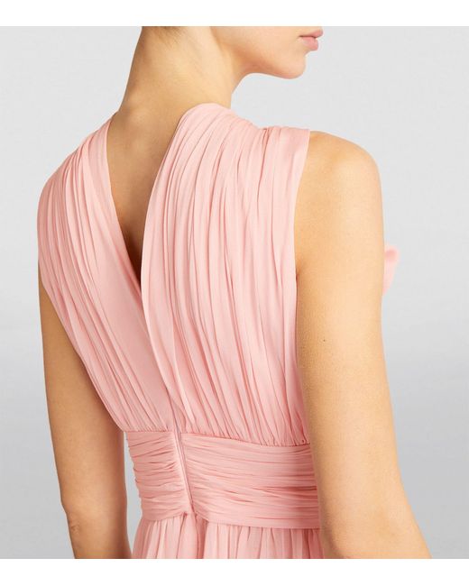 Giambattista Valli Pink Silk Halterneck Maxi Dress