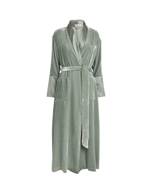 Olivia Von Halle Green Velvet Capability Ash Robe