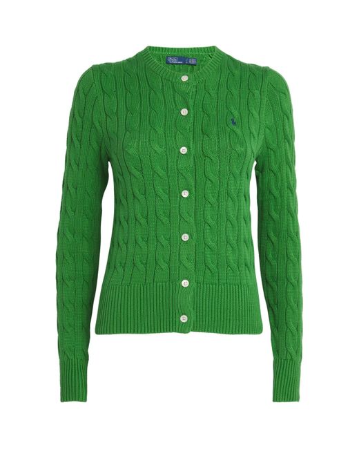 Polo Ralph Lauren Green Cotton Cable-Knit Cardigan