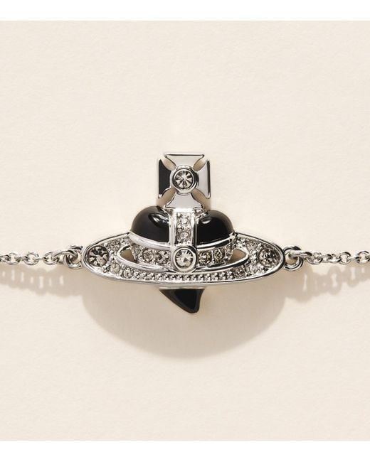 Vivienne Westwood Natural New Diamante Heart Bracelet for men